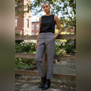 CHICO'S Women's Black and Gray Patterned Pants SIZE 2.5